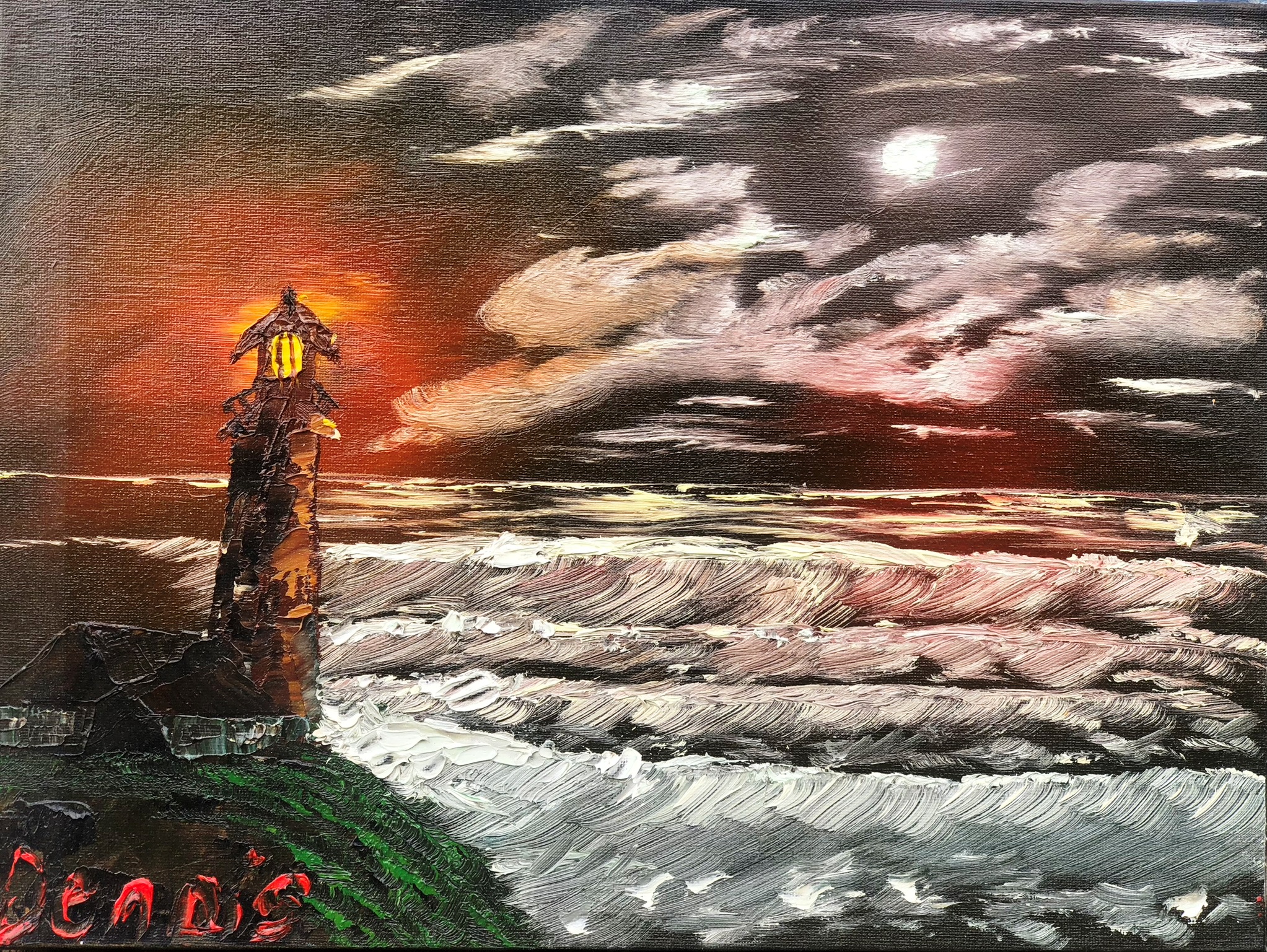 Night House oil painting